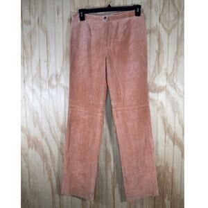 Doncaster Vintage Peach Coral Leather Suede Pants Trousers Size 10 High Rise